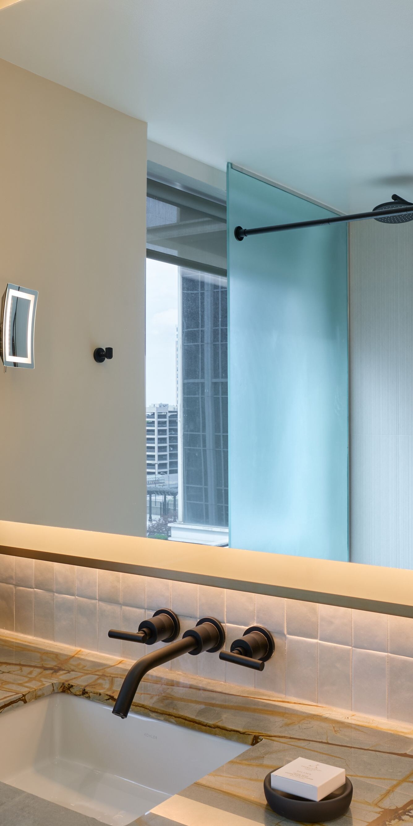 Mindful King Bathroom with Shower and Vanity