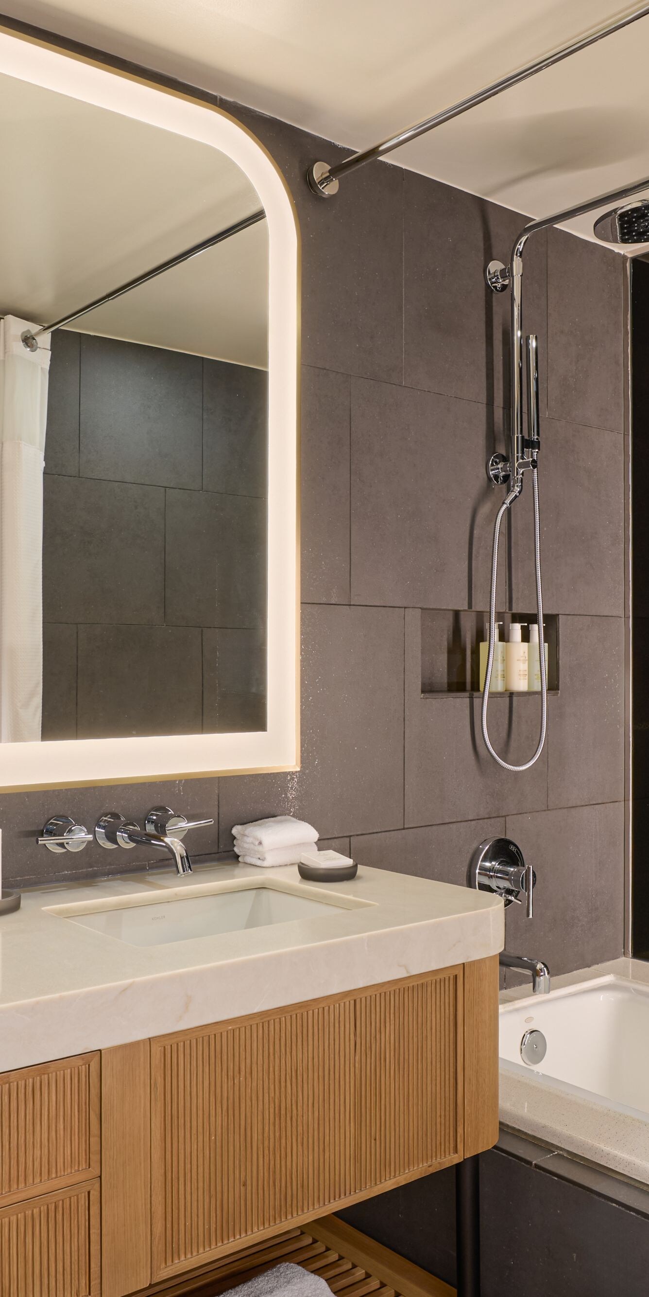 Queen Queen Bathroom with Tub and Shower