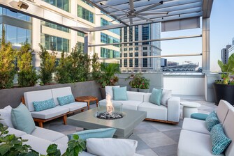 Aura Rooftop firepit with lounge seating