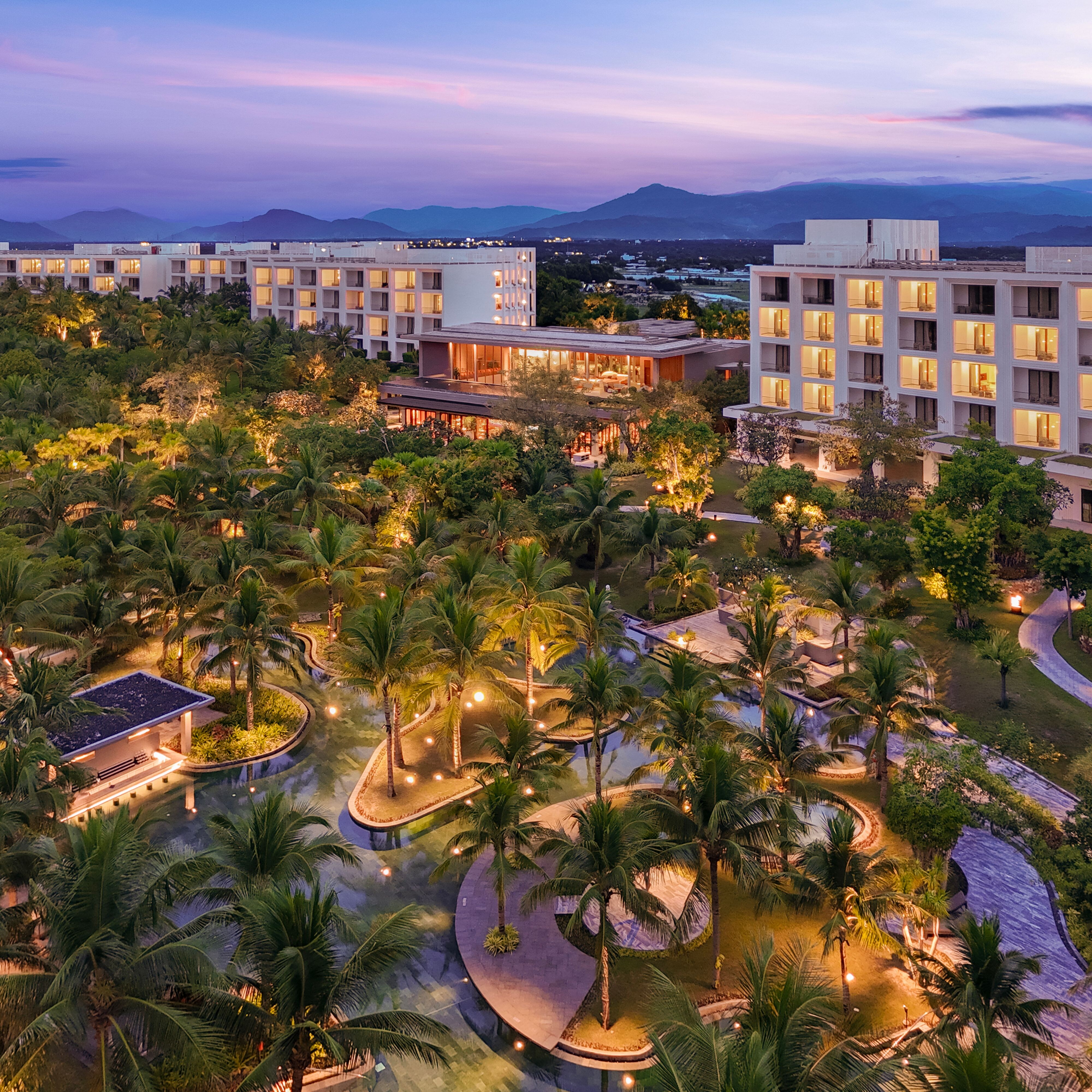 JW Marriott Cam Ranh Resort Exterior at Nighttime