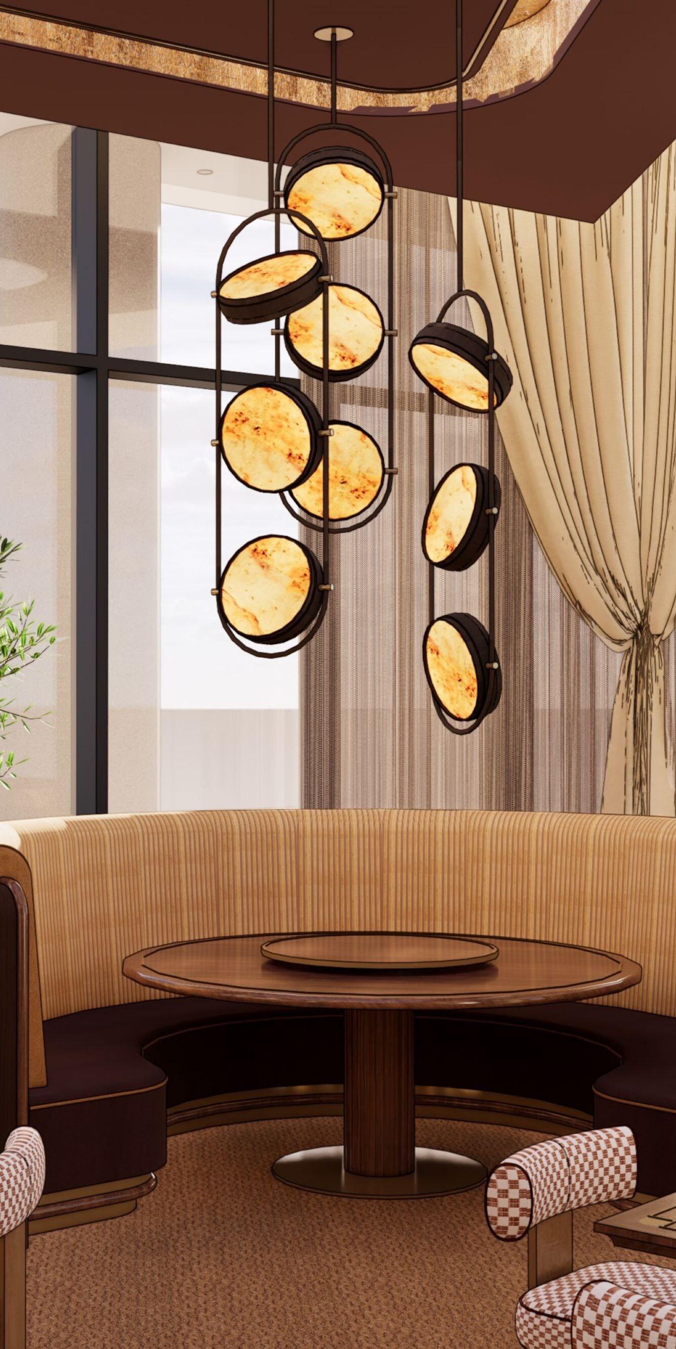 Bright dining area with modern decor
