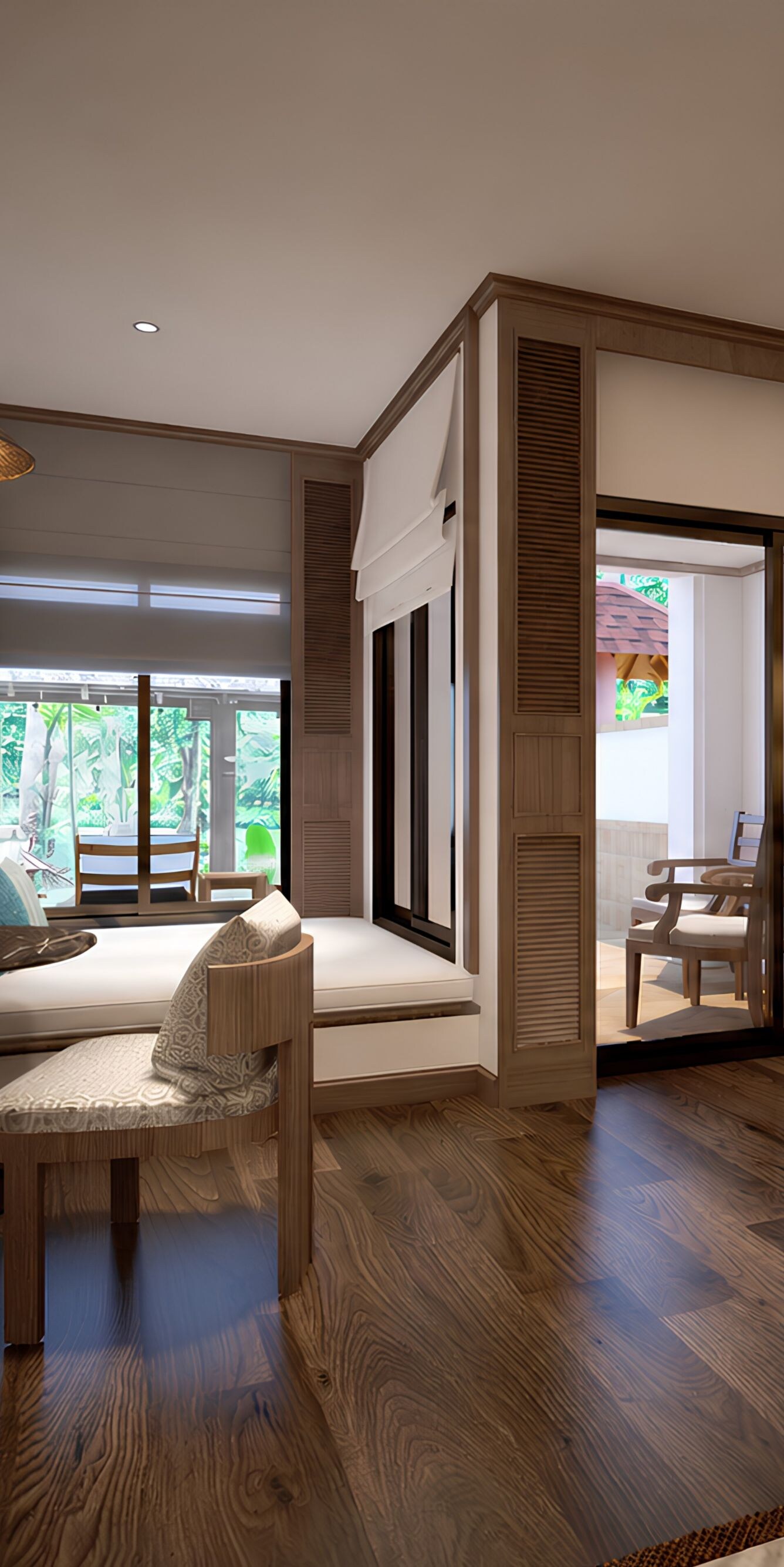 Zimmer im Erdgeschoss mit Terrasse