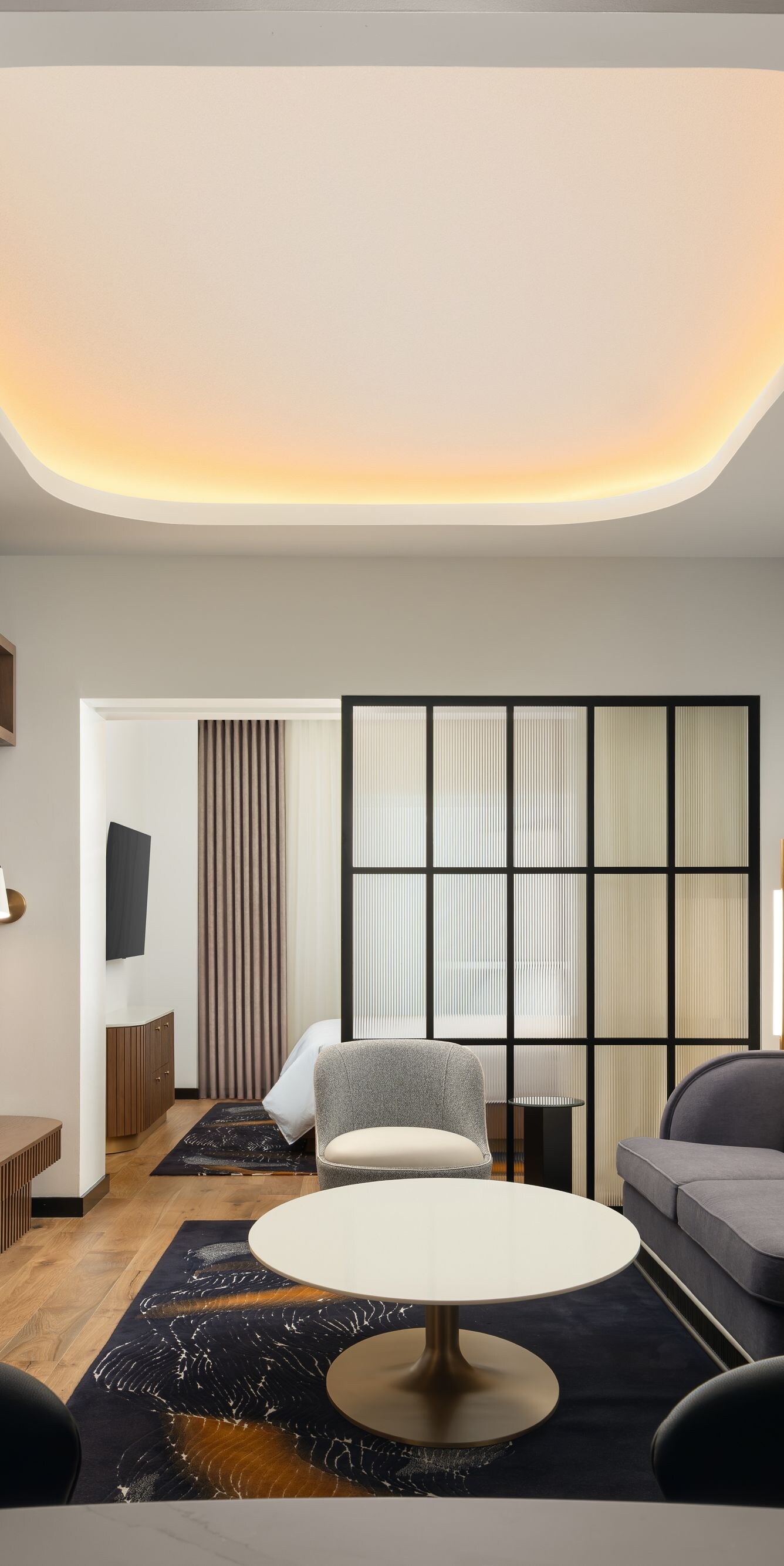 One-bedroom suite with modern living area