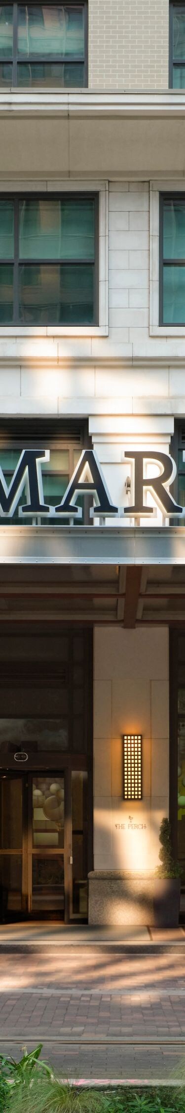 JW Marriott exterior with canopy entrance