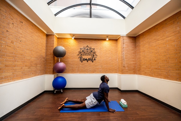 Fitness center yoga room