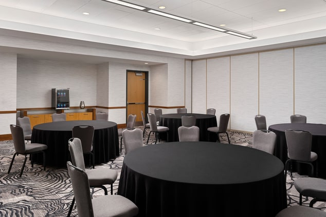 Round tables with chairs meeting room