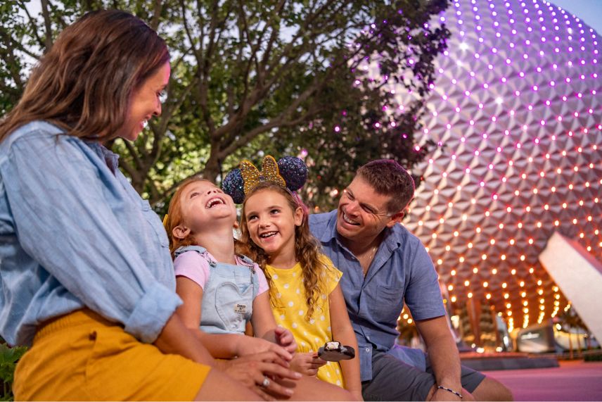 Family at Disney theme park