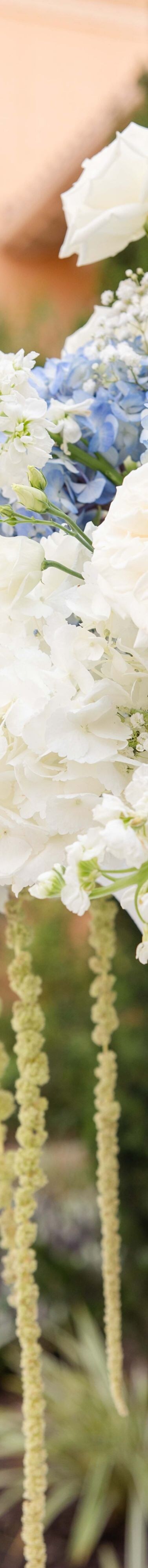 Blue and white floral arrangement