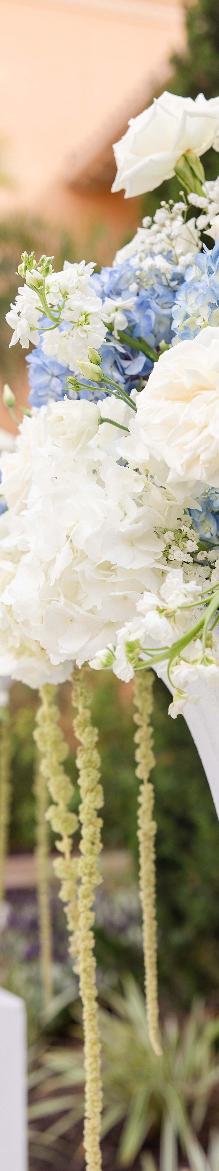 Blue and white floral arrangement
