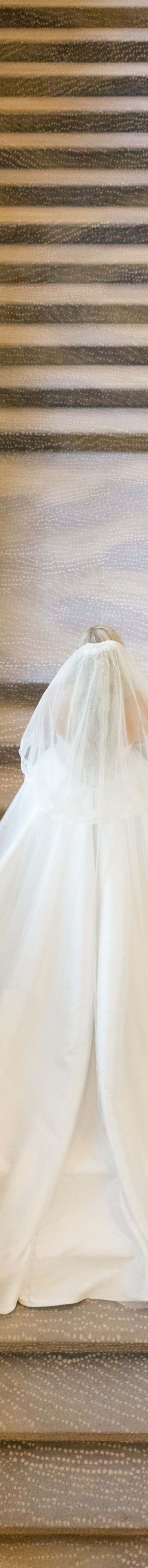 Wedding attire on grand staircase
