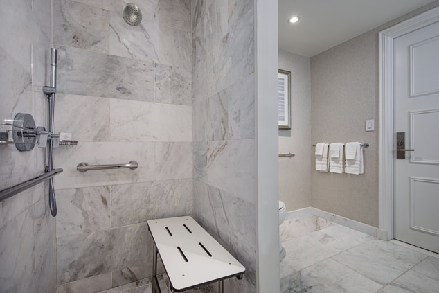 ADA Shower with grab bars 