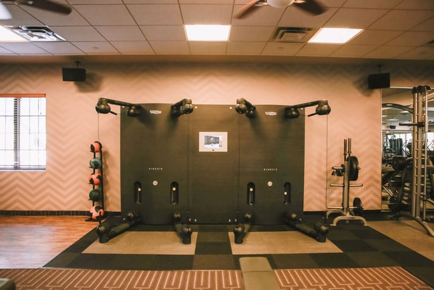 Kinesis workout machine in the spa fitness center.