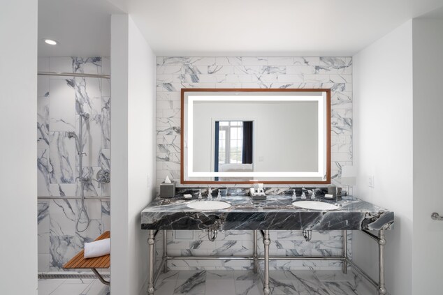 Marble designed bathroom
