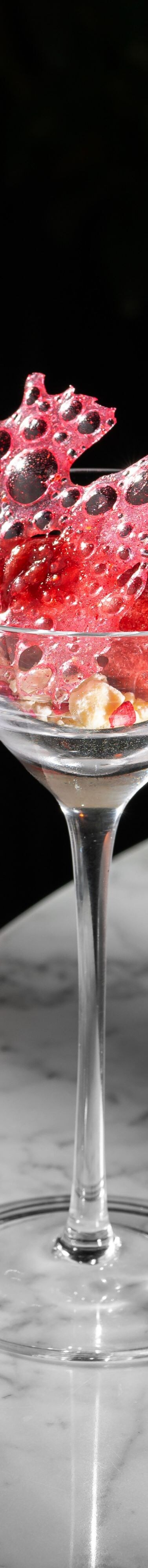 Lime, basil, and strawberry sorbet