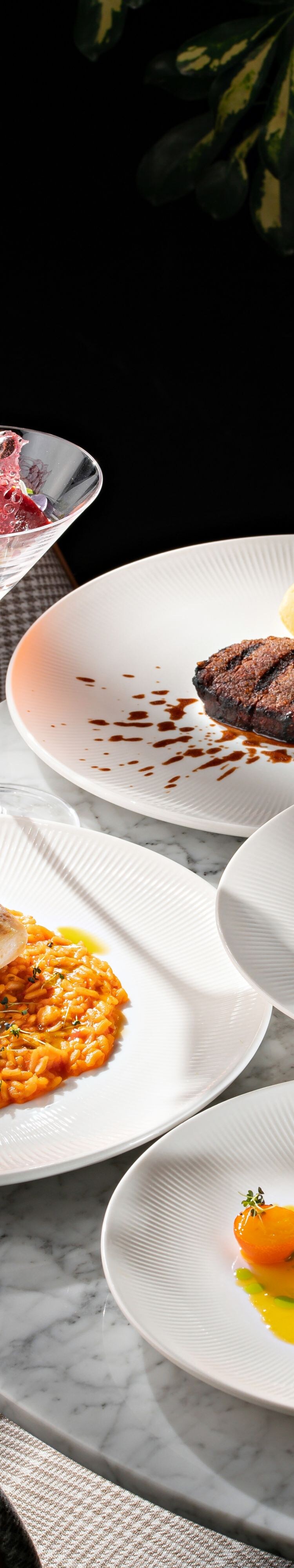 Five-course Valentine's dinner with plated dishes