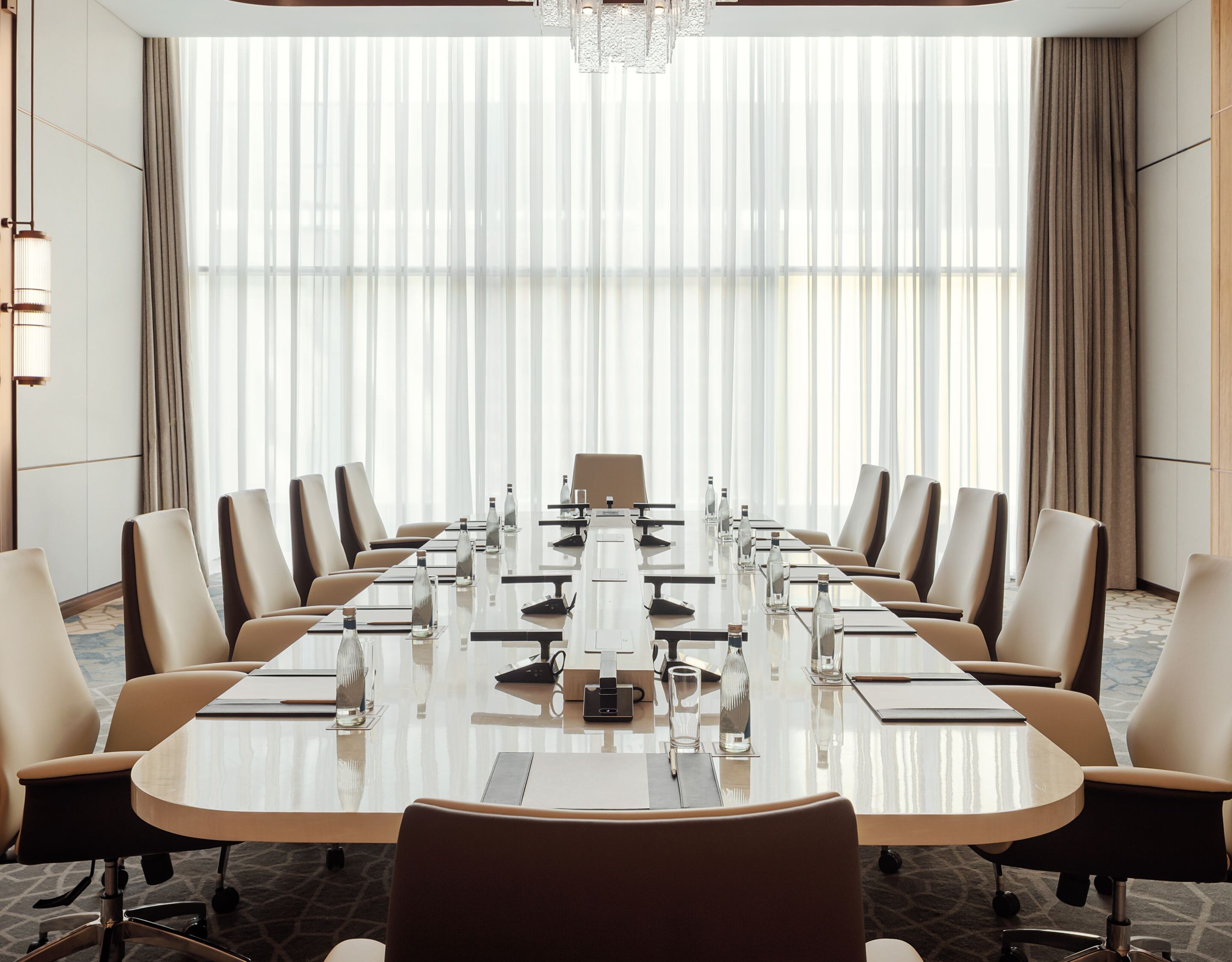 meeting room, TV, wooden interior design