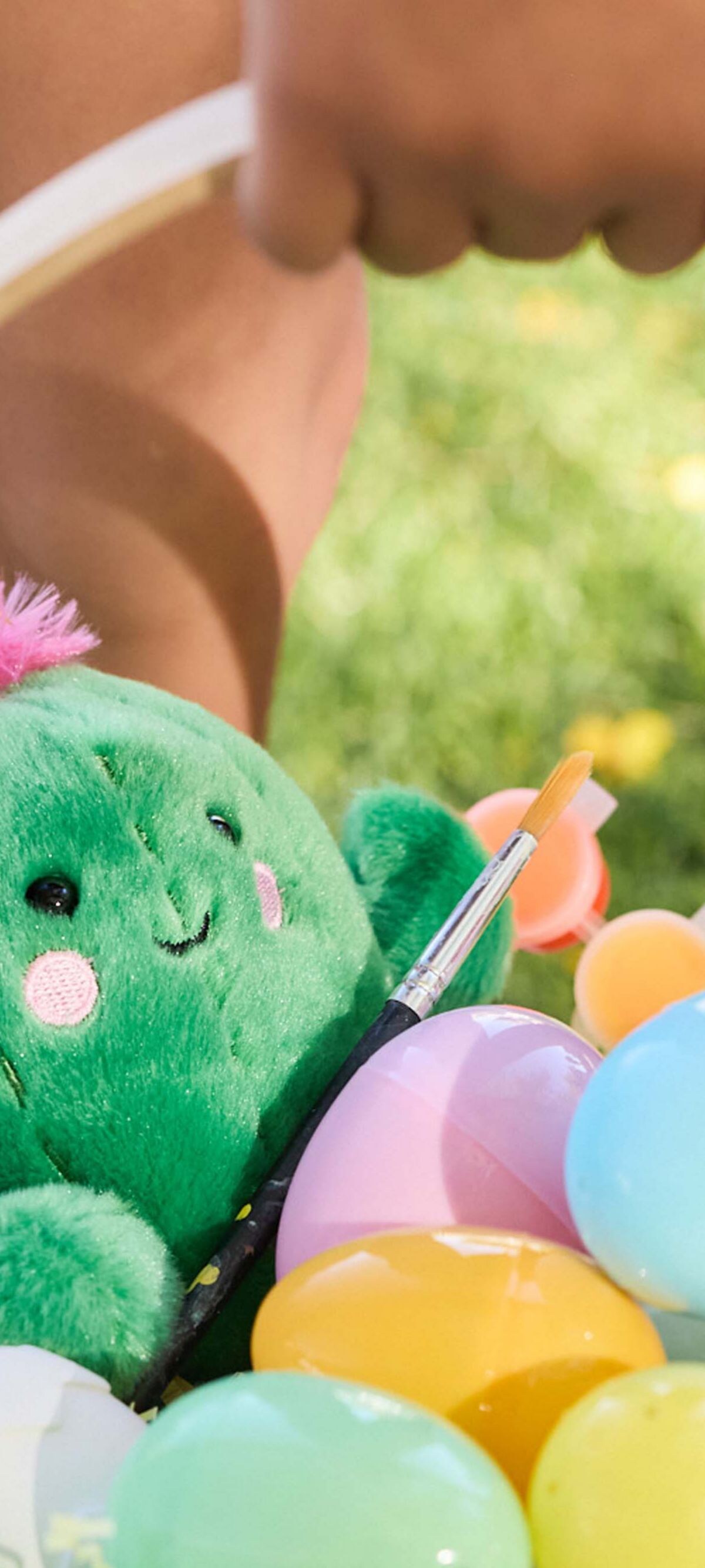 Basket holding Easter eggs