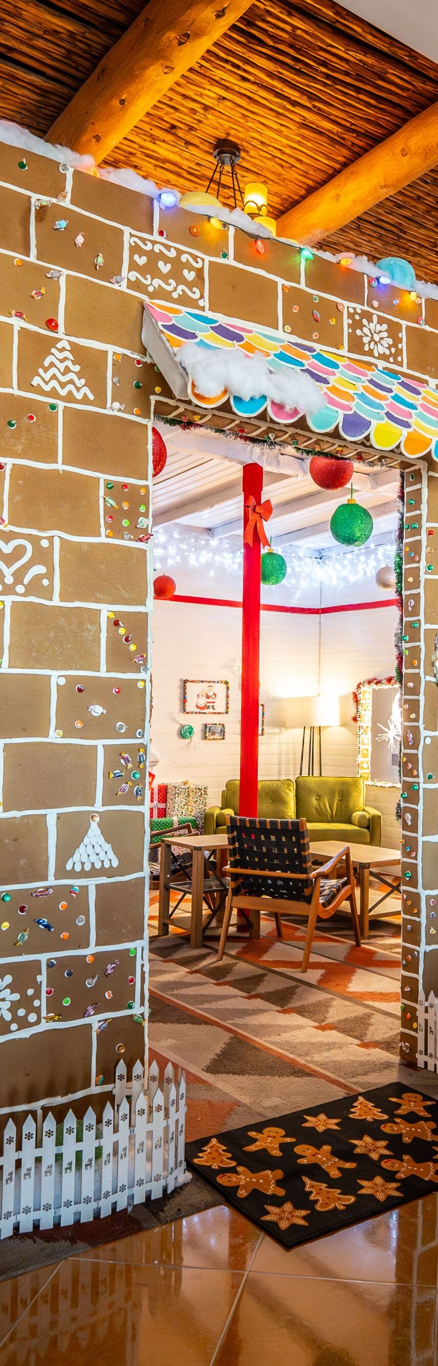Holiday lobby décor 
