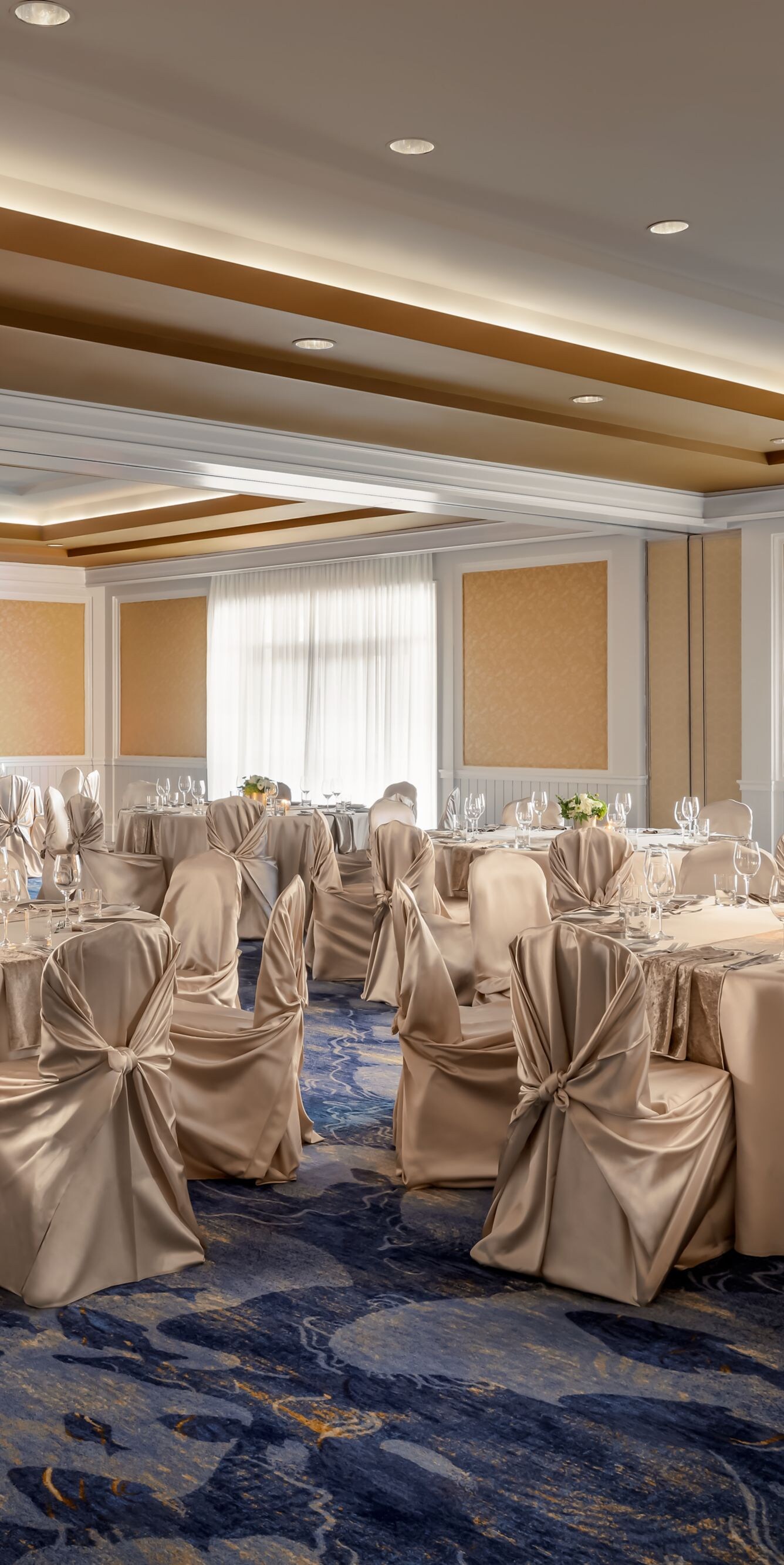 Ballroom with terrace access and bright interiors