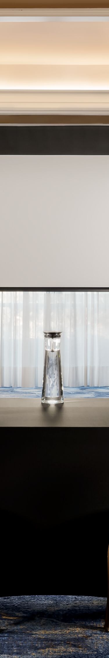 Meeting room with built-in dropdown screen