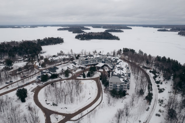 Aerial photo overlooking Lake Rosseau