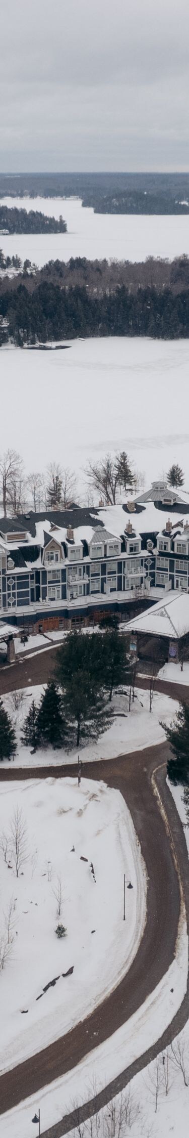 Aerial photo overlooking Lake Rosseau