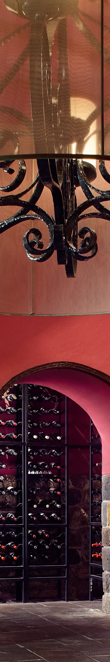 Bodega de vinos con muchas botellas