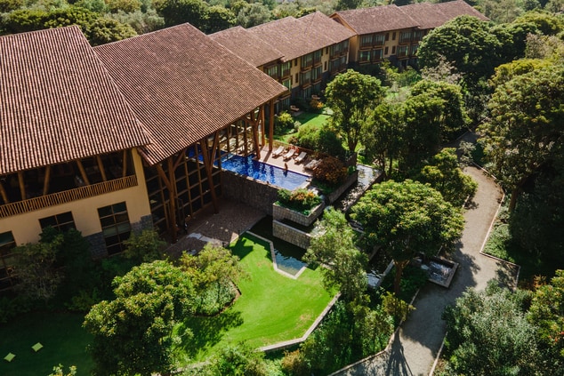 Aerial View from the property and spa pool 