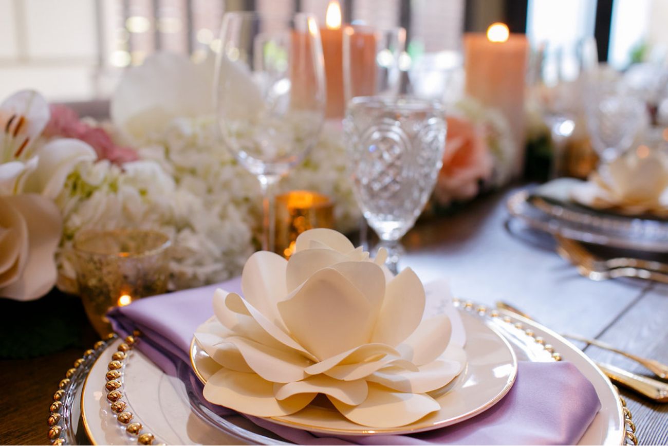 Place setting for wedding reception 