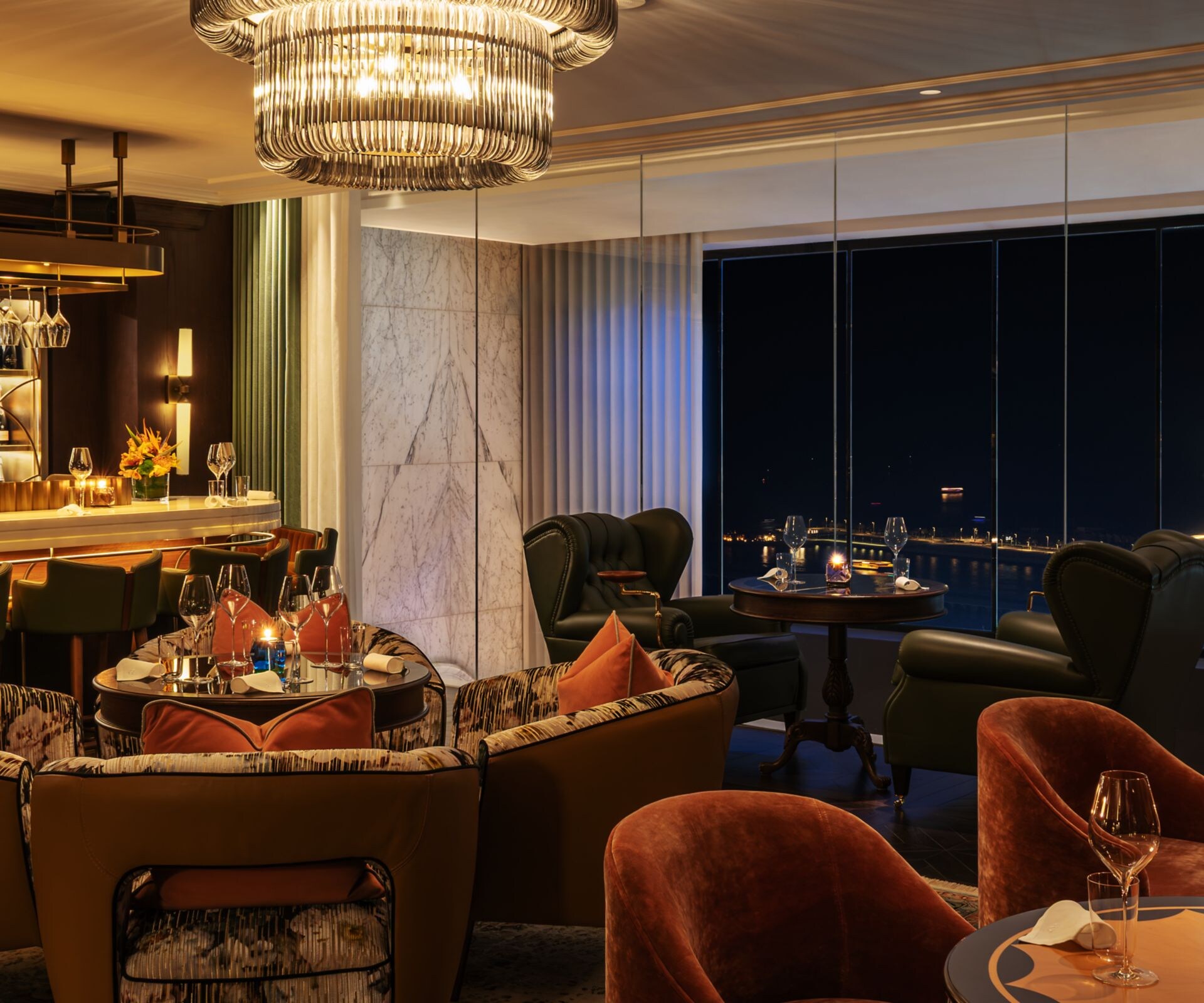 Champagne lounge and seating at Row On 45