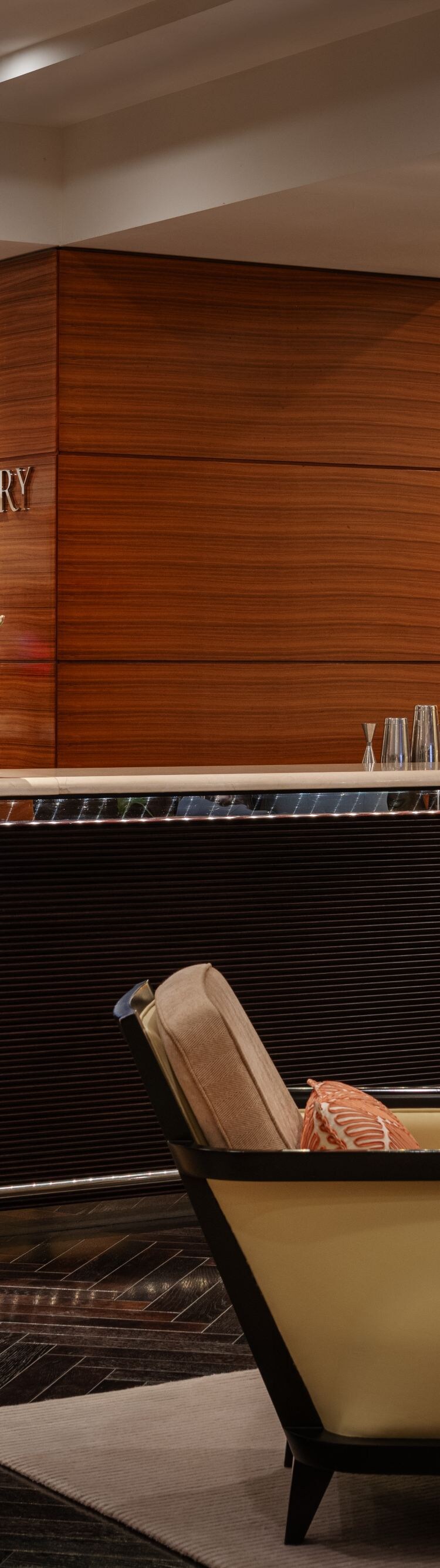 Bar counter at the restaurant