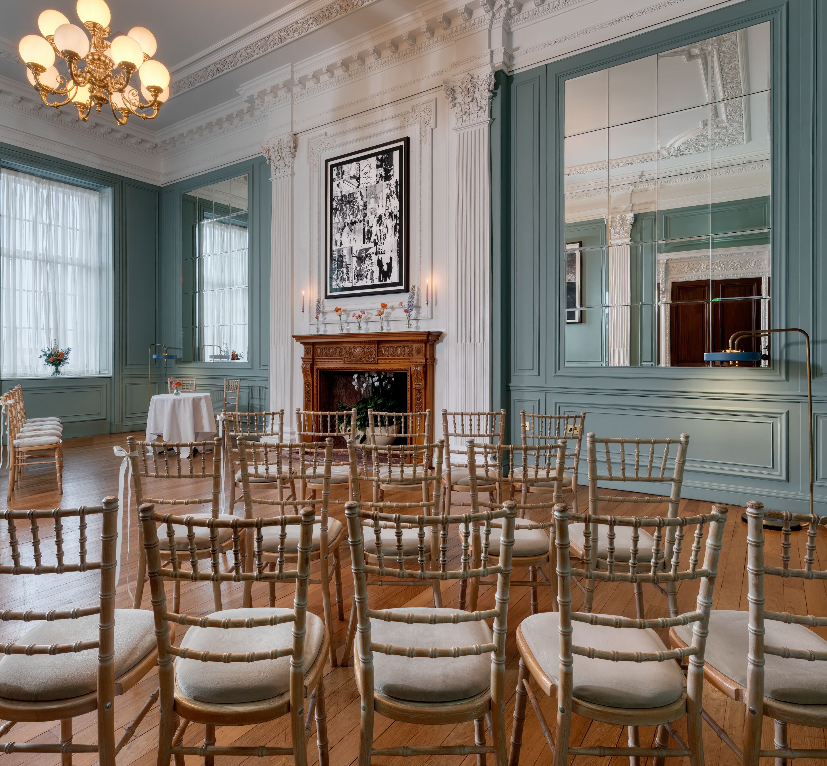 The Games Room showing a wedding ceremony set up