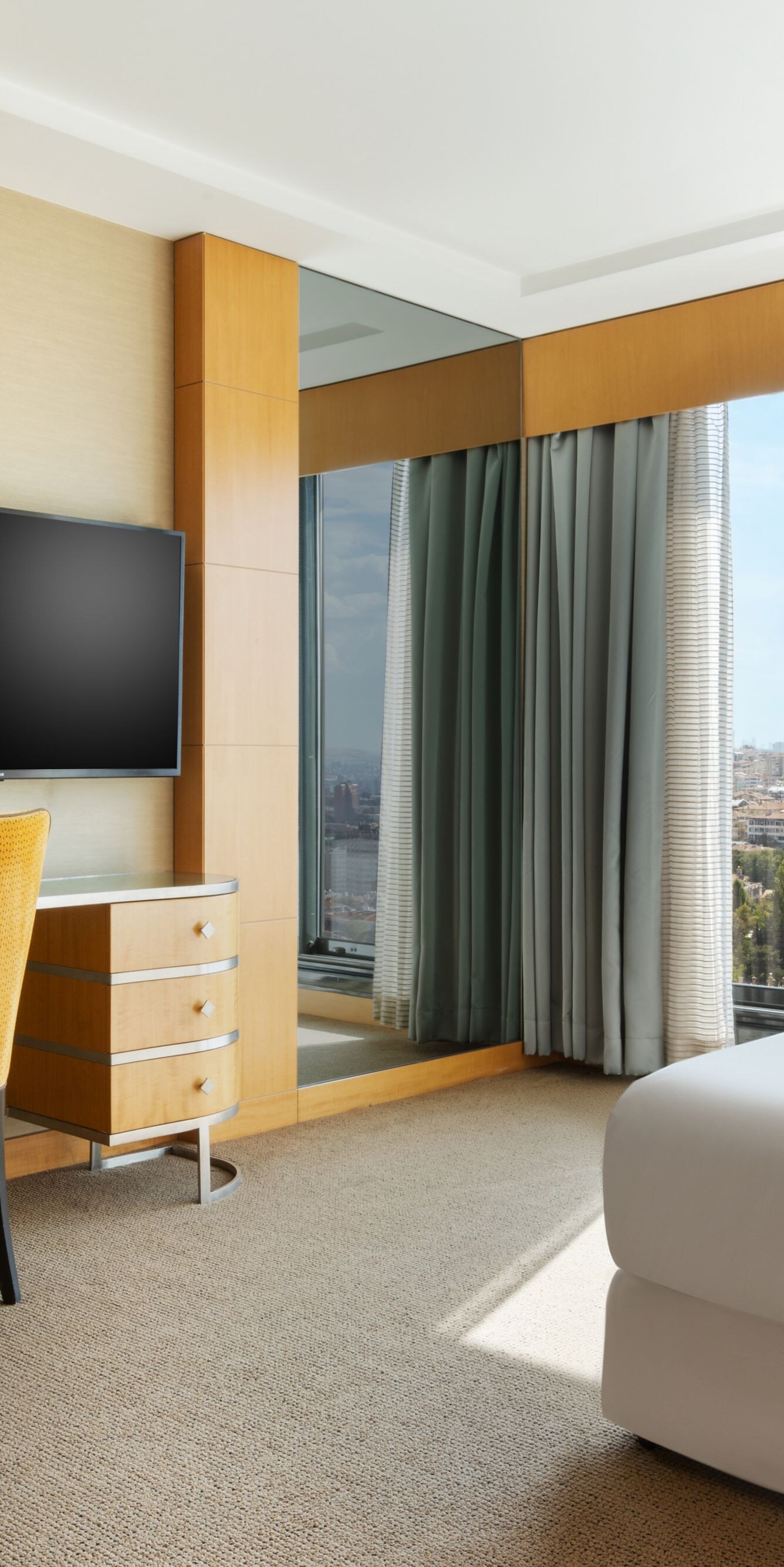 Deluxe Queen Room workspace overlooking Ankara