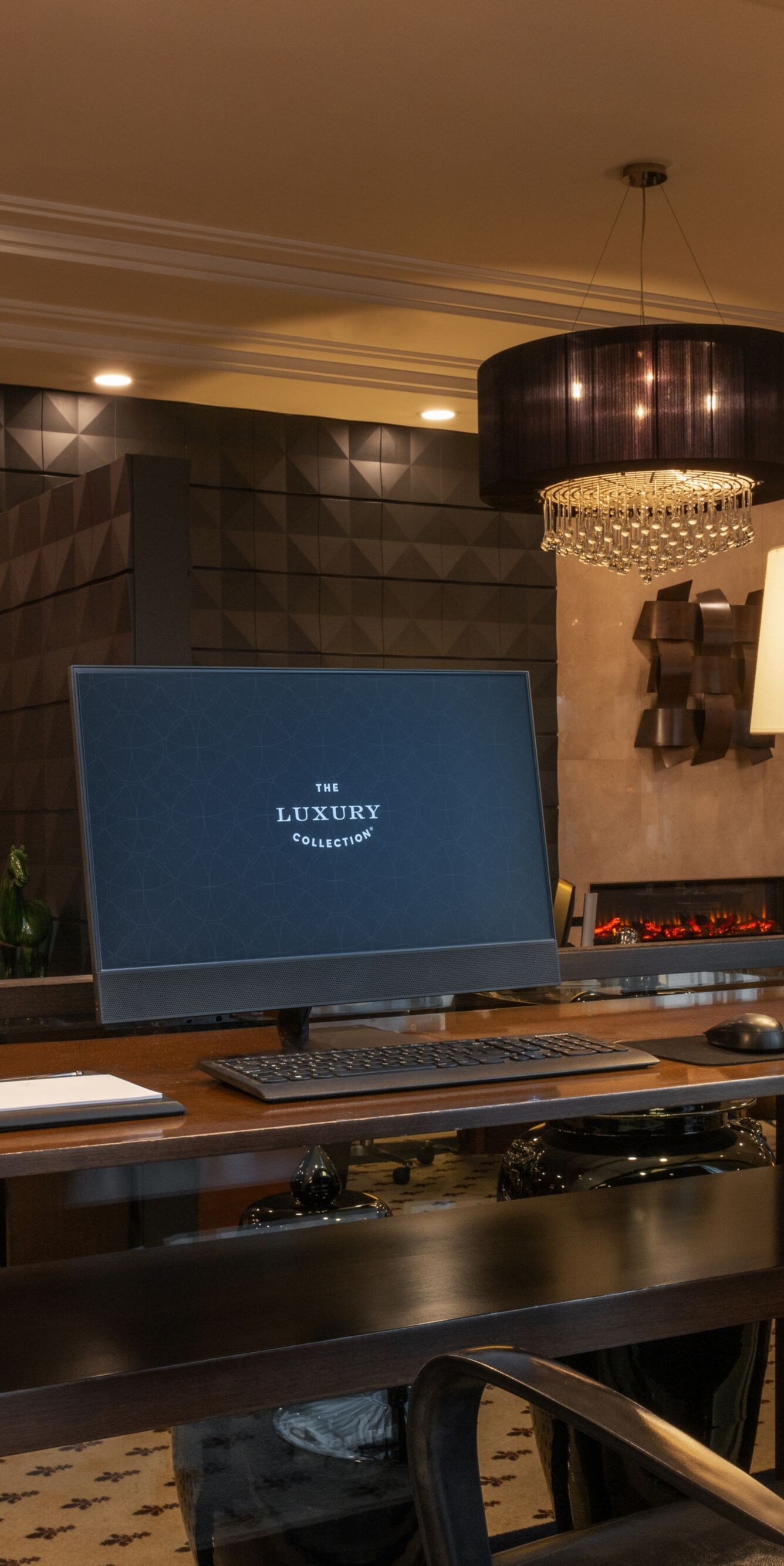 Business center workstation in the lobby