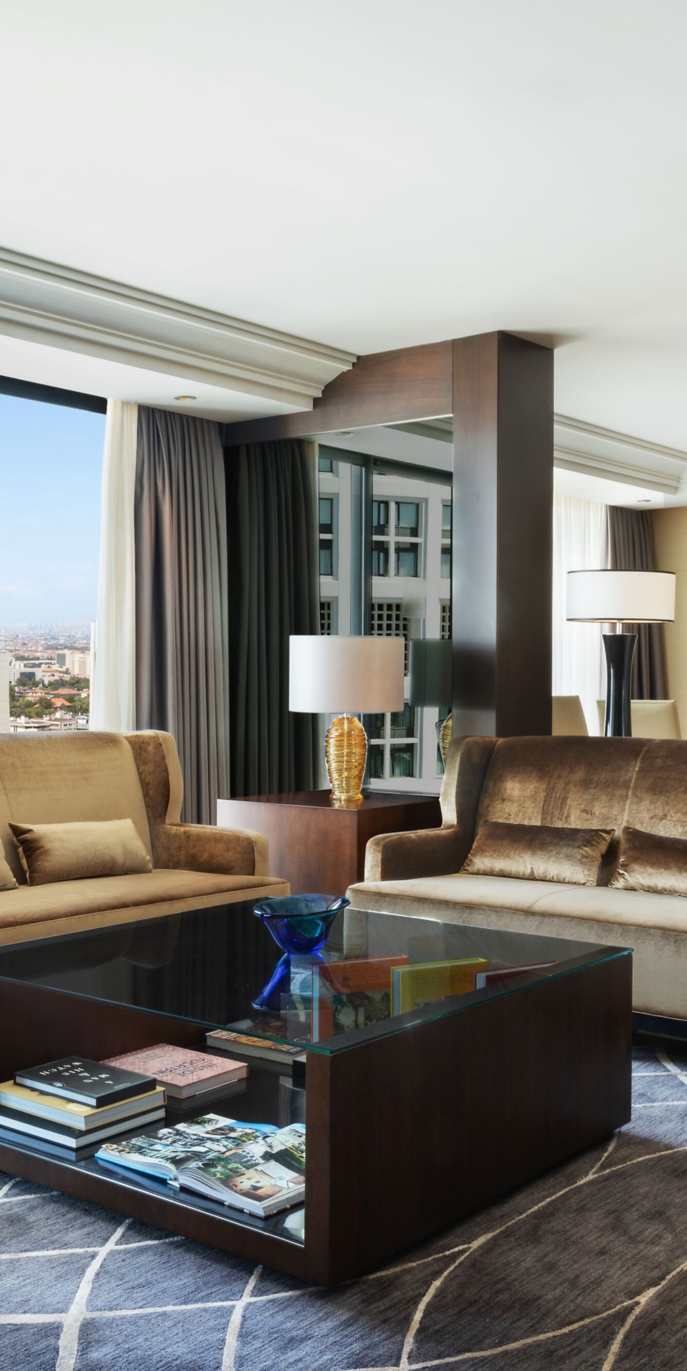 Lugal living room with panoramic Ankara views