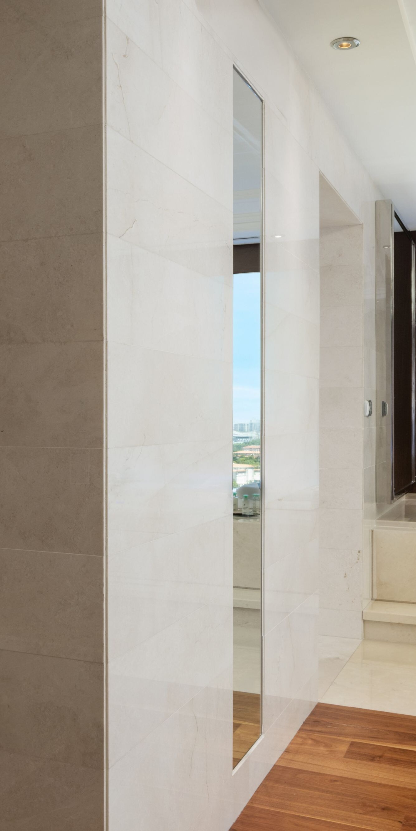 Lugal bathroom with walk-in shower and bathtub