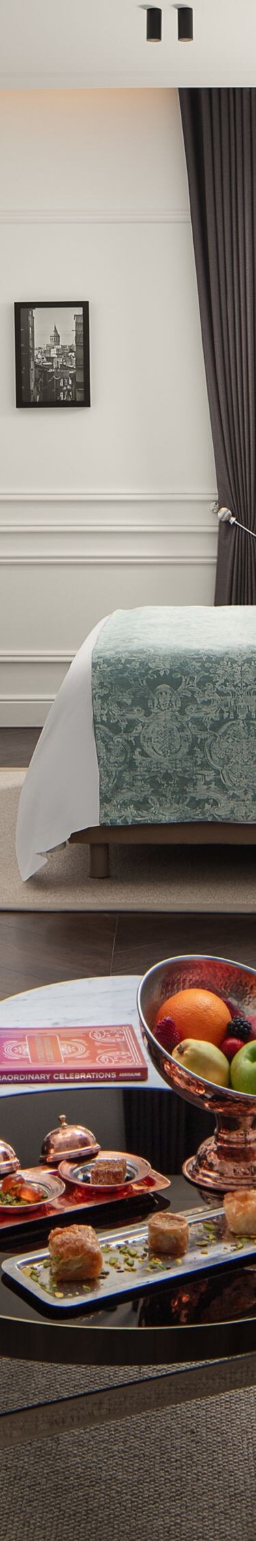 guest bedroom with seating area