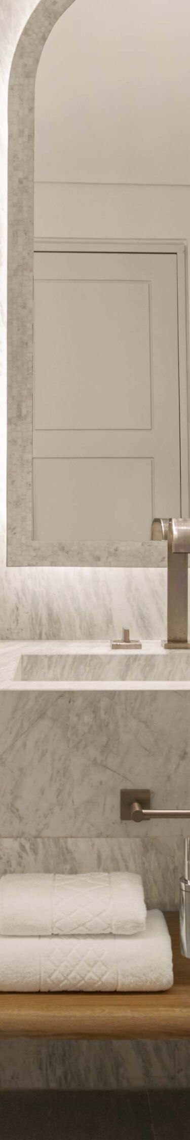 Marble bathroom with double vanity