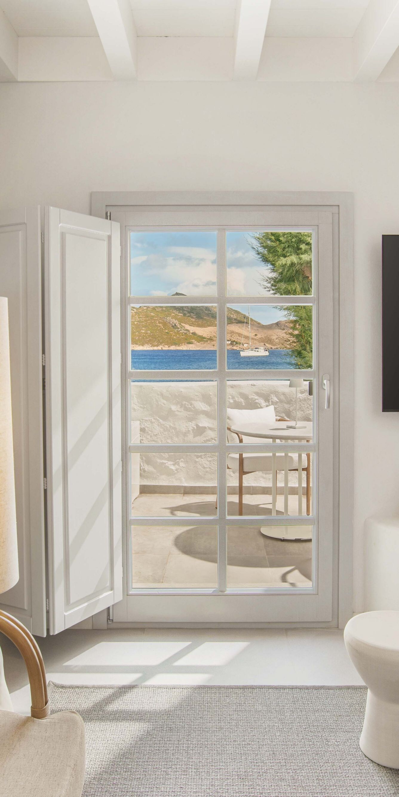 Maisonette living area with bay view