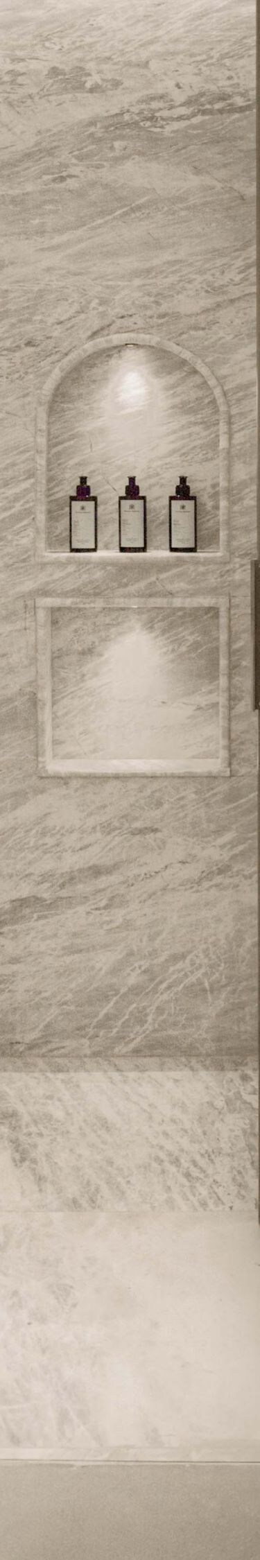 Marble bathroom with rain shower