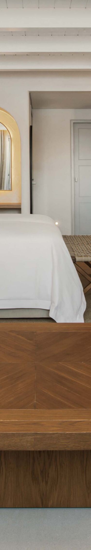 Open plan guest room with seating area