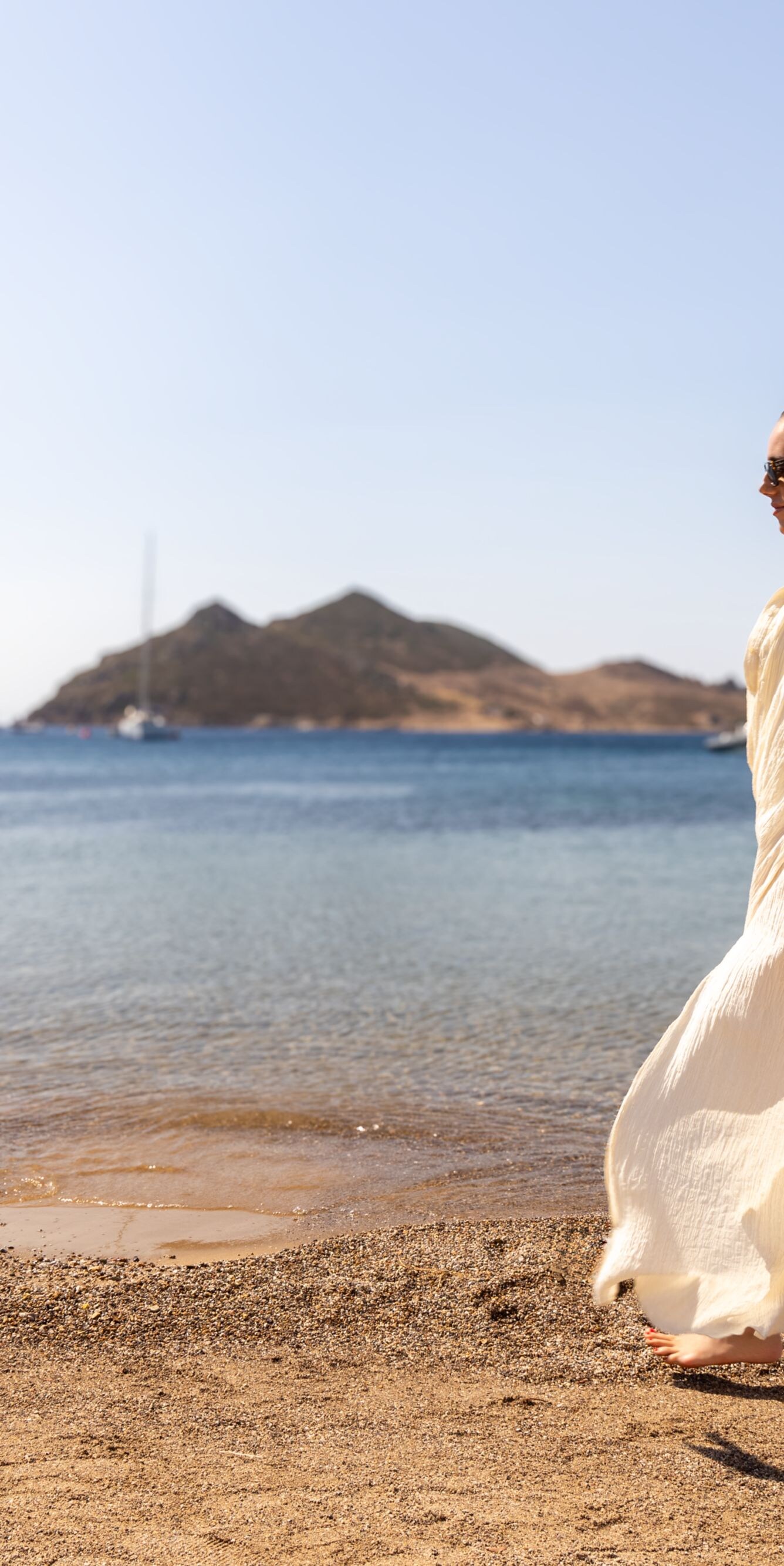 Beach stroll by the Aegean shore