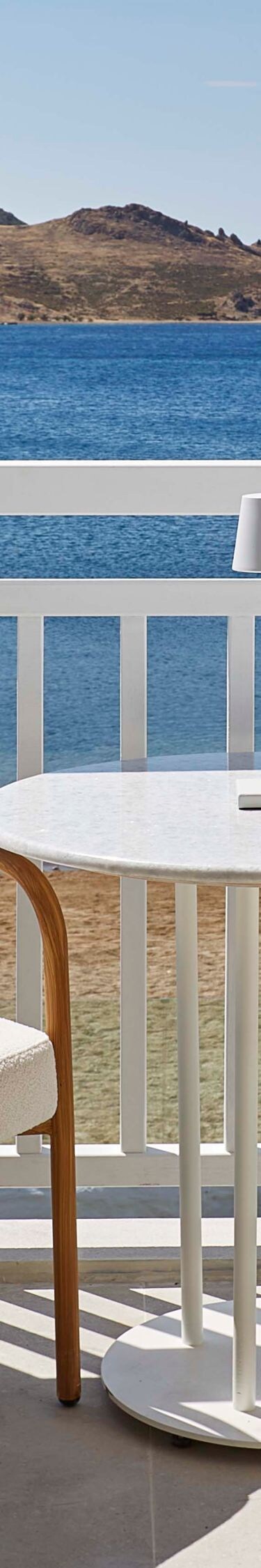 Private balcony overlooking Grikos Bay