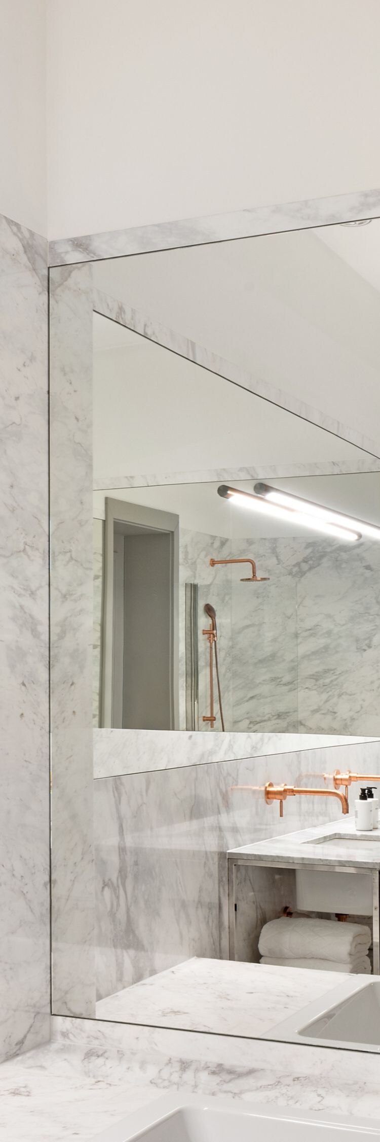 Classic Twin  room bathroom with shower and tub