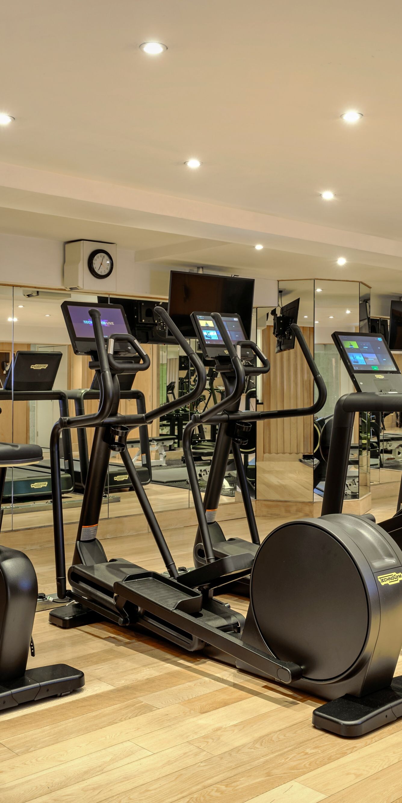 Fitness facility with modern technogym equipment 