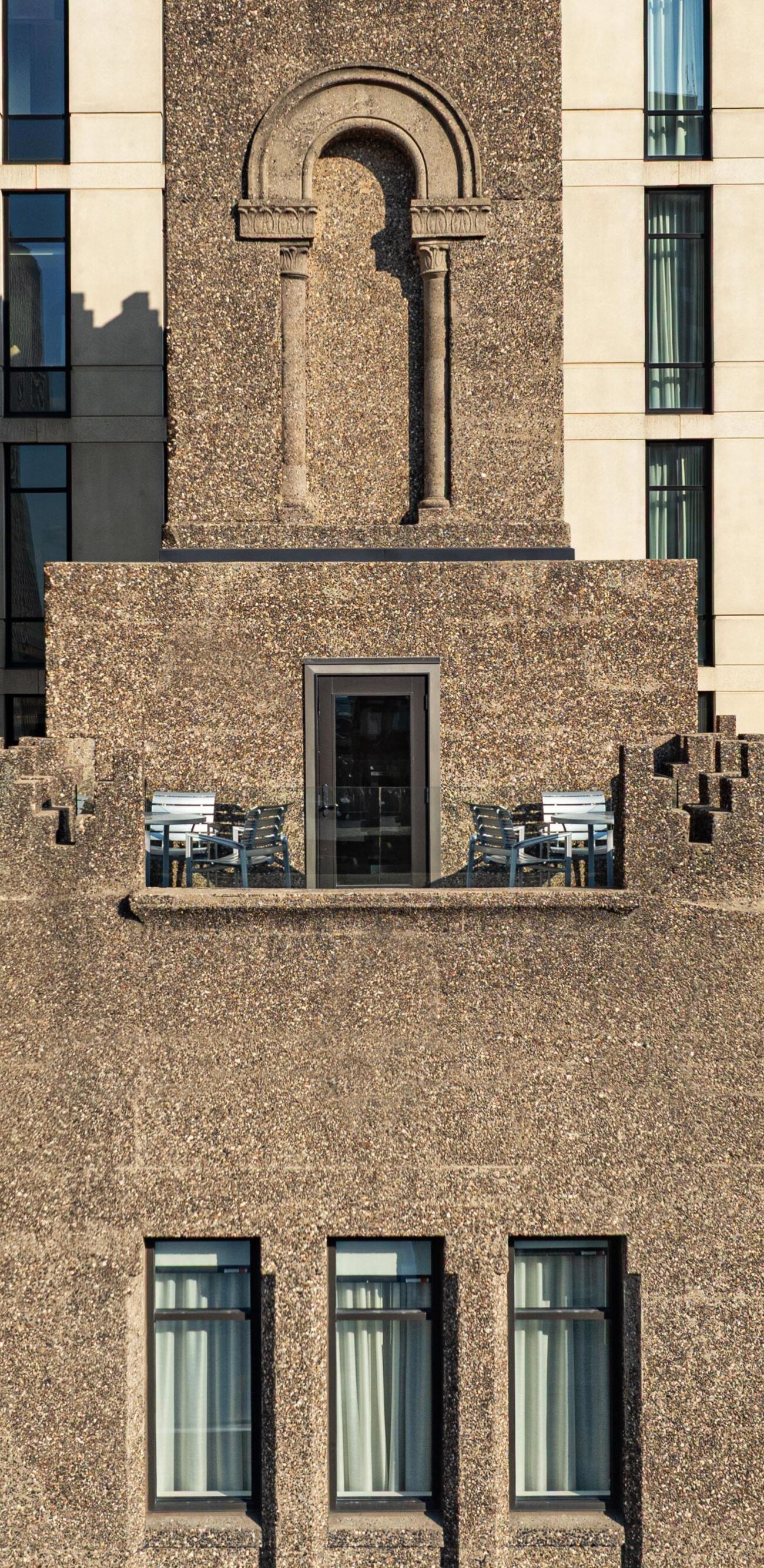 Penthouse exterior with outdoor patio