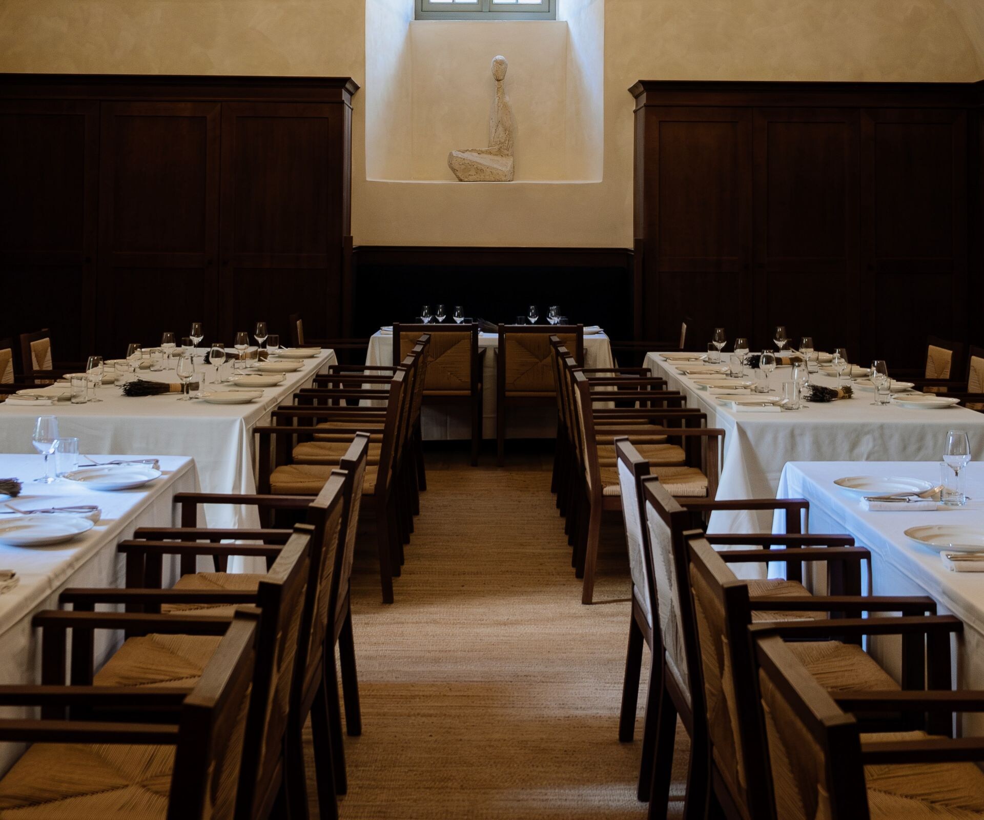 Tables set up for diner