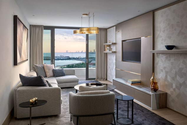 Diamond Suite living room and panoramic sea views