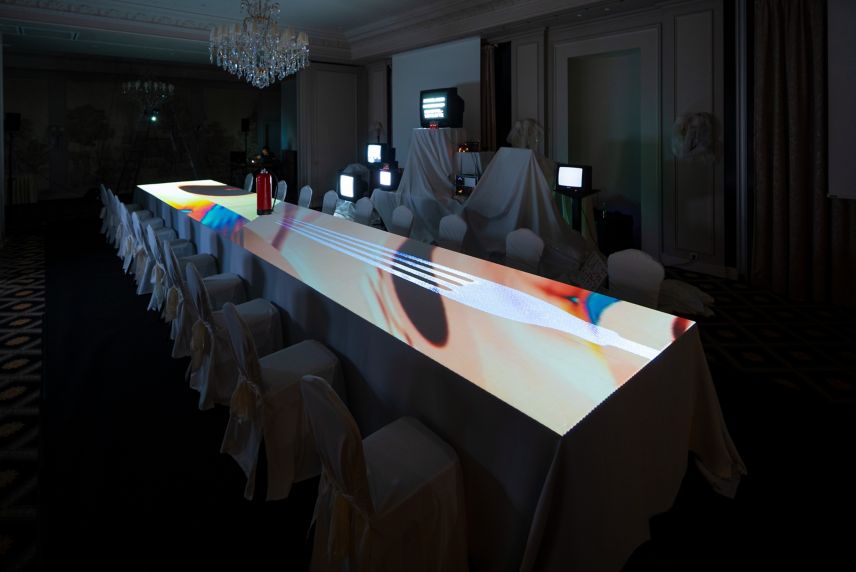 Multisensory dinner table with forks