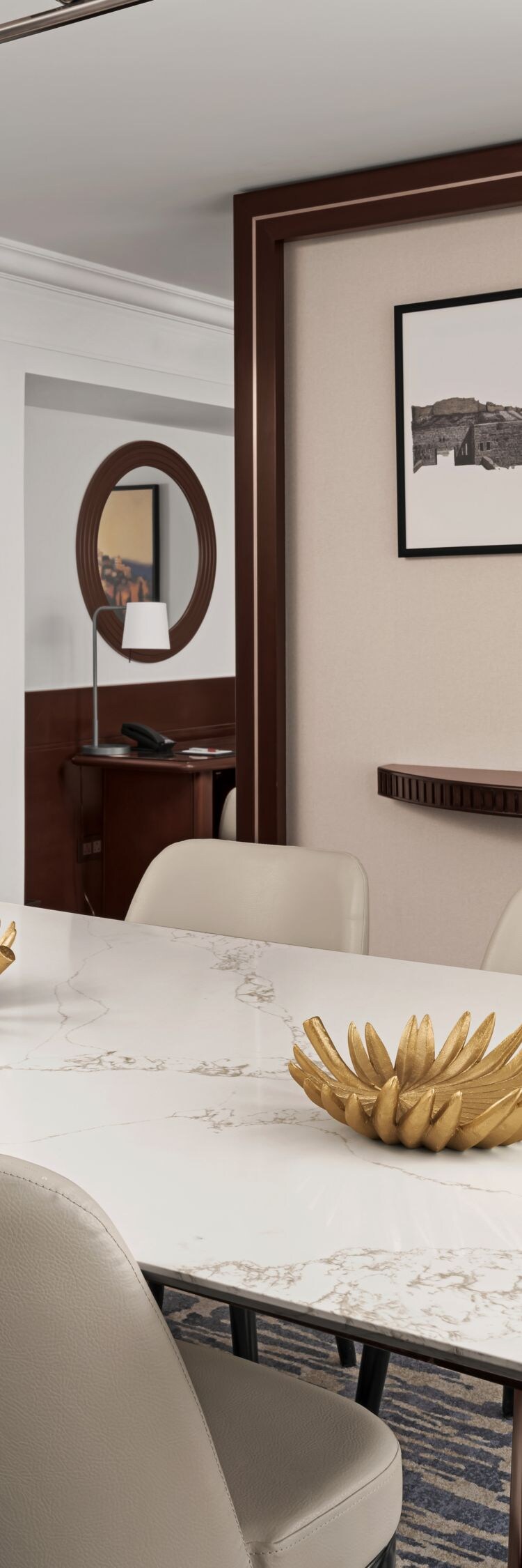 Executive suite with dining area, seating area, an